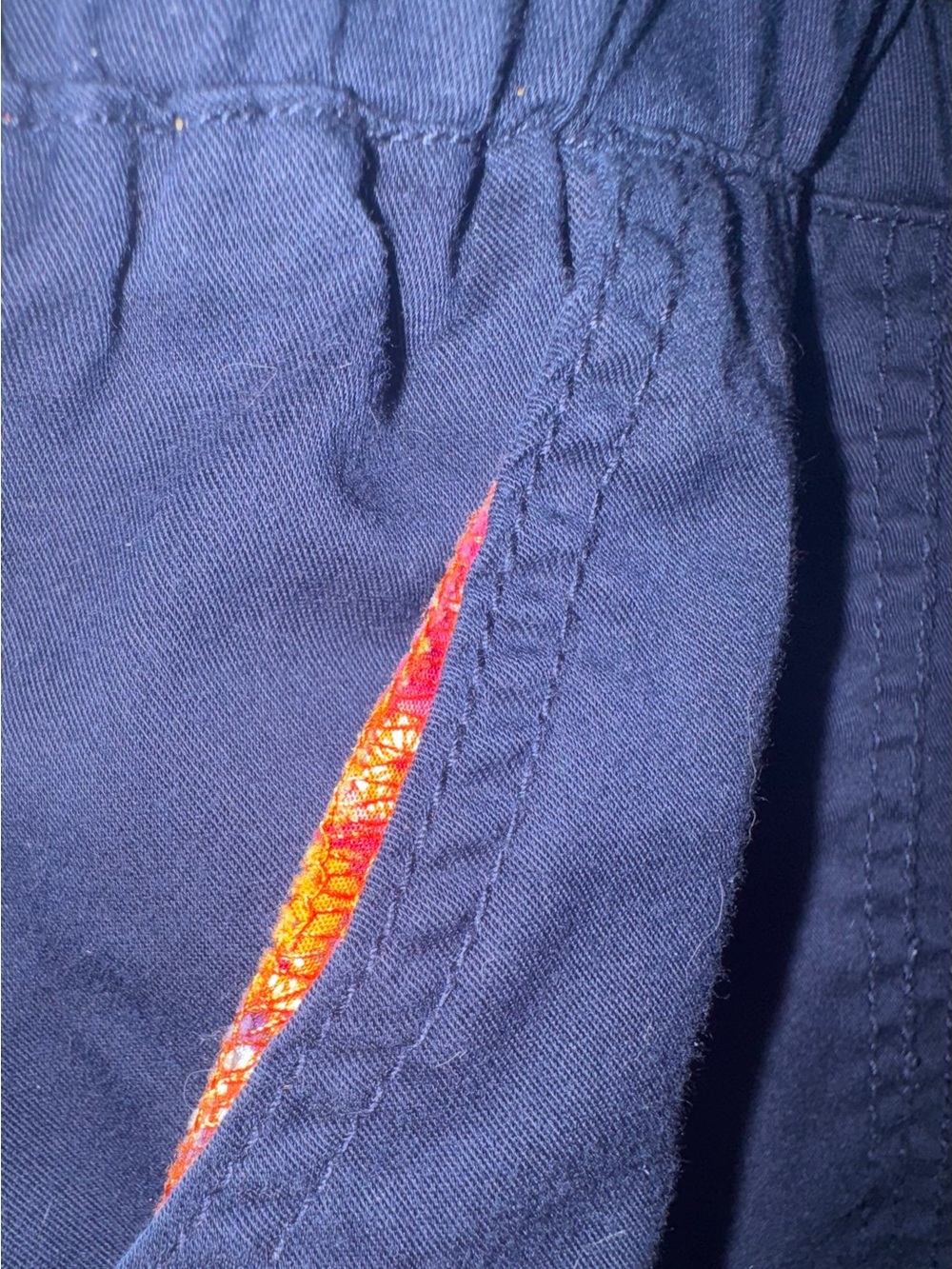 koi Navy Cargo Drawstring Scrub Jogger Pants with Orange Accents - Picture 7 of 16